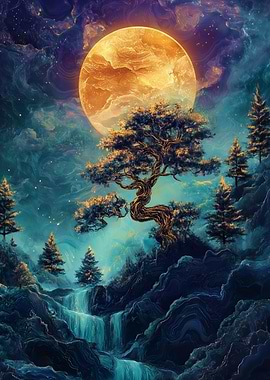 Moonlit Waterfall Bonsai tree Japan