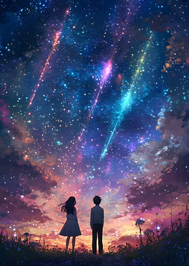 Couple Under Starry Sky