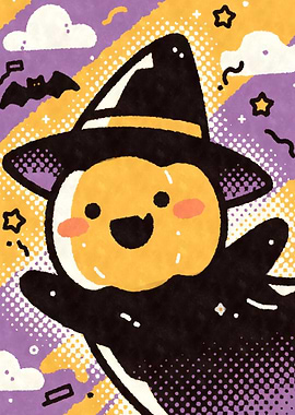 Kawaii Cute Pumpkin Witch