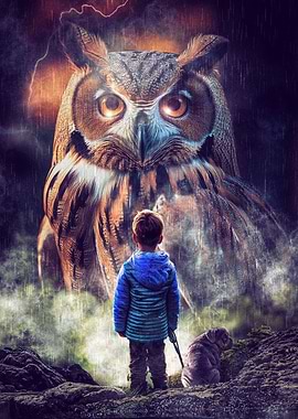 Boy and Giant Owl
