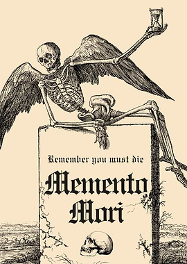Memento Mori Vintage Skeleton Illustration
