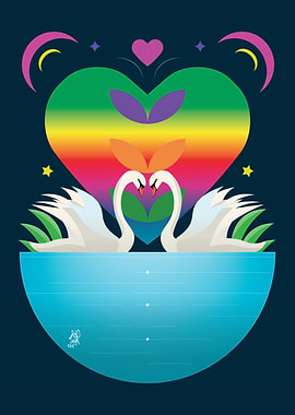 Moonlit Swan Romance