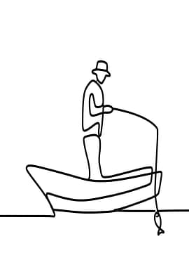 One Line Fisherman