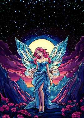 Fairy in Night Sky