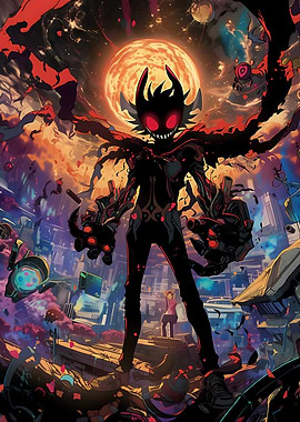 Dark Figure in Futuristic City