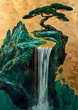 Emerald Golden Waterfall Bonsai Japanese