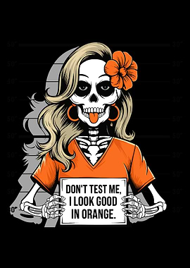 Skeleton Girl in Orange