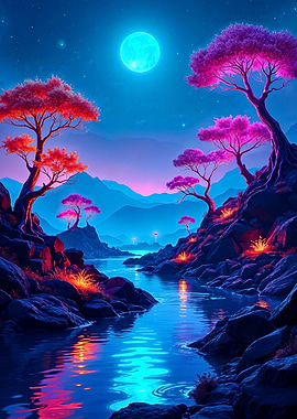 Night Time River Scene