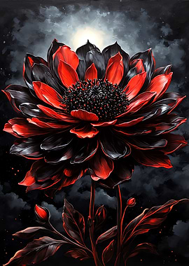 Red and Black Flower