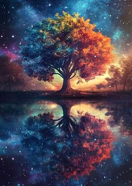 Celestial Tree Reflection