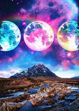 Dreamy Moonlit Landscape