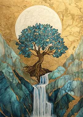 Golden Waterfall Tree