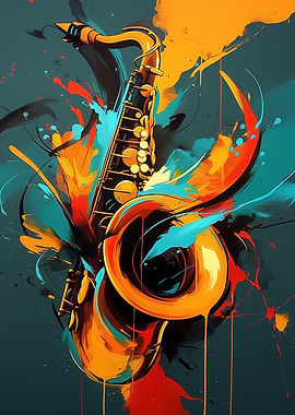 Saxophone - Abstract Art