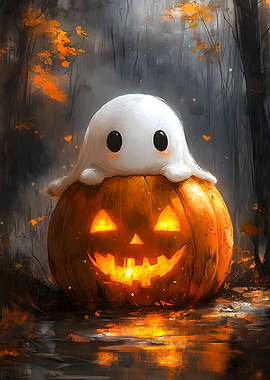 Ghost on Pumpkin