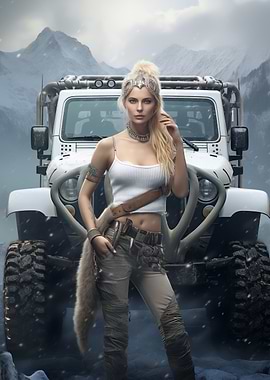 Scandinavian girl and SUV