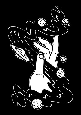 Hand and Planets Spaceman