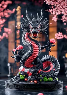 Black Dragon Statue