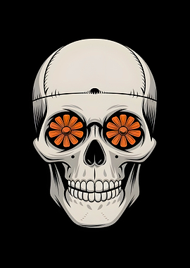Floral Skull Illustration