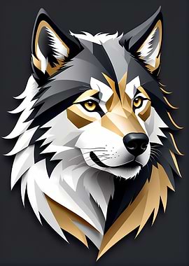 Geometric Wolf Portrait