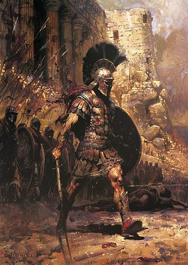 Spartan Warrior in Battle