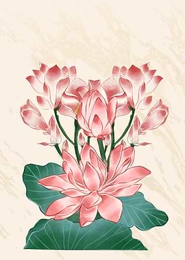 Pink Lotus Flower Art