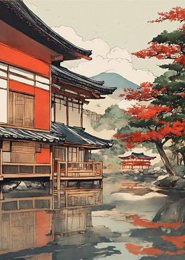 Japanese Temple Landscape