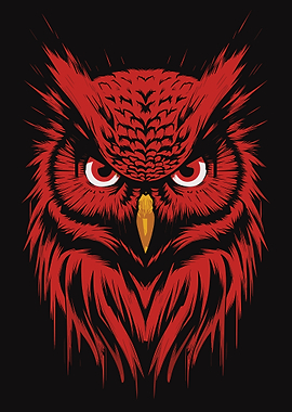 Red Owl Illustration