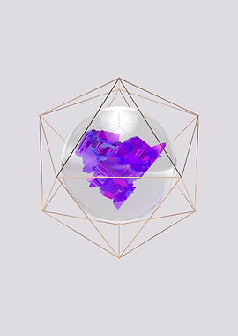 Geometric Heart in Glass Sphere – A Symbol of Healing and Renewal