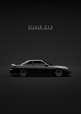 Black Nissan Silvia S13 G-Corporation 1988