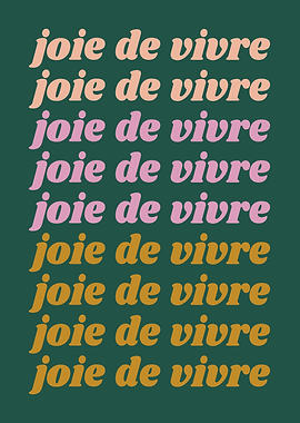 Joie de Vivre Retro Typography in Bold Gradient Colors
