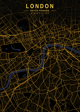 London Golden City Map