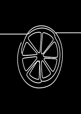 Single Line Lemon Slice