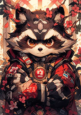 Raccoon in Red Jacket