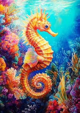 Seahorse in Coral Reef