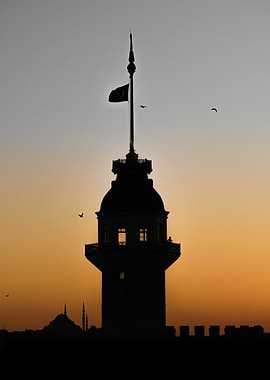 Silhouette of Galata Tower