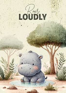 Cute Hippo Illustration