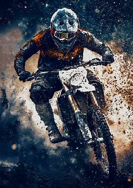 Motocross Rider in Action