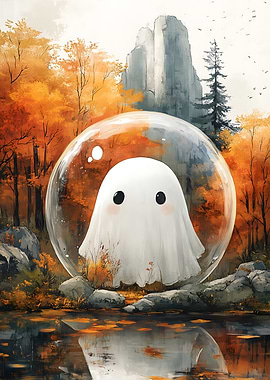 Ghost in Autumn Forest