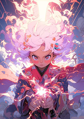 Anime Girl with Pink Hair