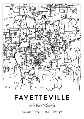 Fayetteville, Arkansas Map