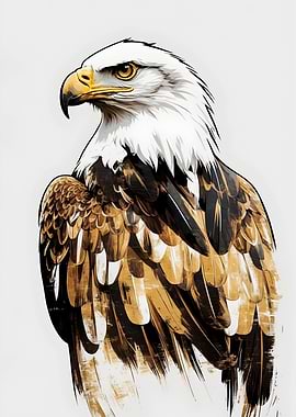 Vintage Bald Eagle Portrait
