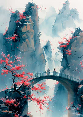 Waterfall Bridge Landscape