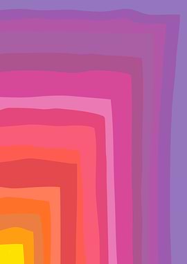 Colorful Bold Purple Orange Abstract Geometric Rainbow