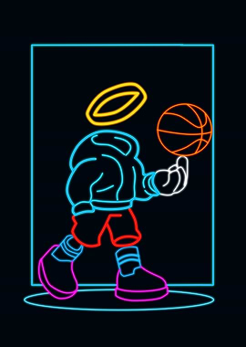 Neon invisible basketball