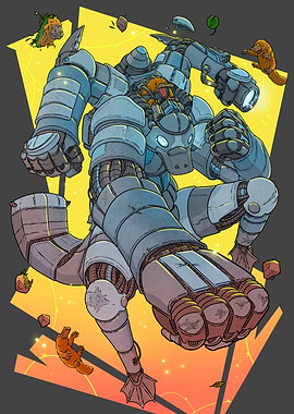 Giant Robot with Platypus Pilot