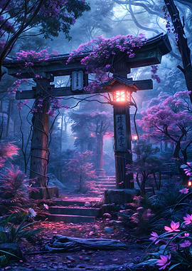 Japanese Forest Torii Gate