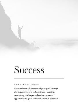 Success Definition Poster Dictionary art