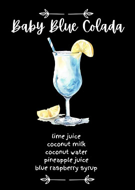 Baby Blue Colada Cocktail