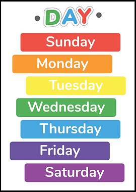 Days of the Week Chart