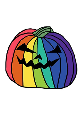 Rainbow Spooky Halloween Pumpkin